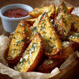Garlic Parmesan Potato Wedges