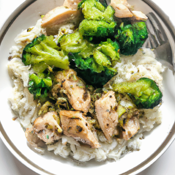 Garlic Chicken and Broccoli Rice Bowl