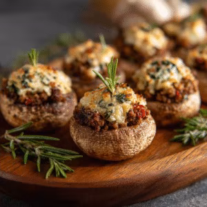 Beef-Stuffed Mushrooms