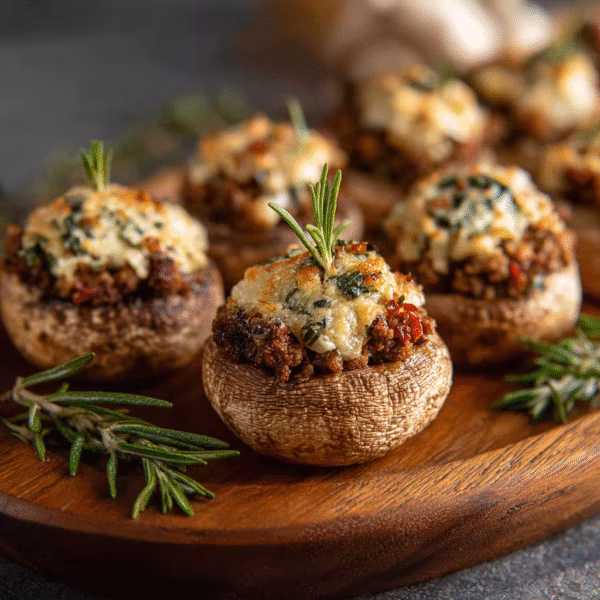 Beef-Stuffed Mushrooms