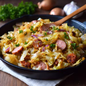 Fried Cabbage With Sausage