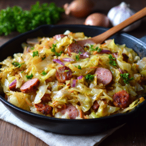 Fried Cabbage With Sausage