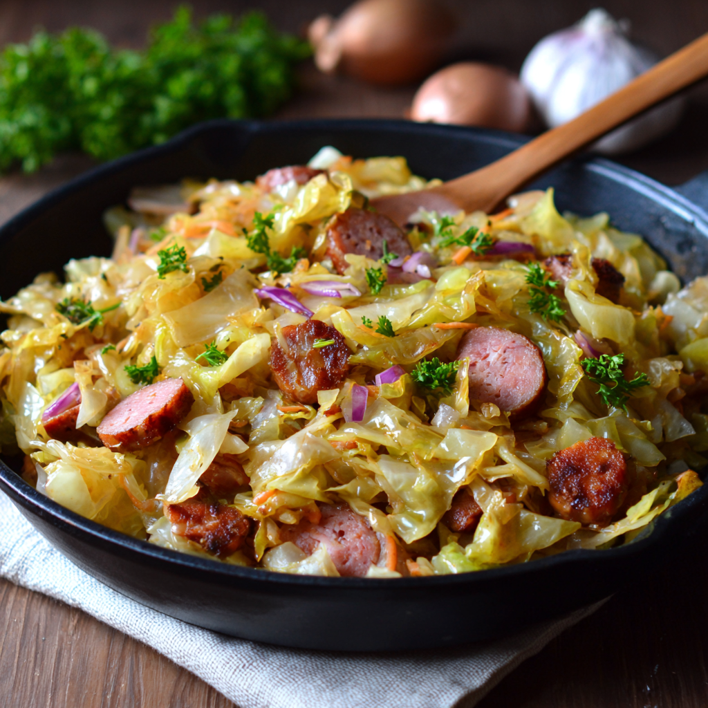 Fried Cabbage With Sausage