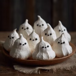 Halloween Meringue Shaped Like Ghosts