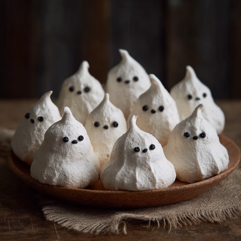 Halloween Meringue Shaped Like Ghosts