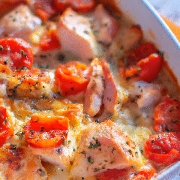 Cheesy Chicken and Tomato Bake