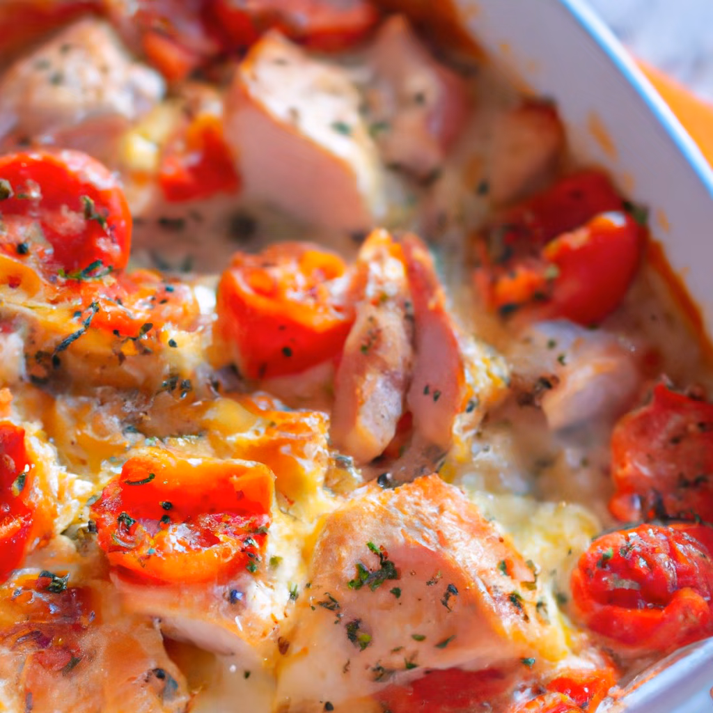 Cheesy Chicken and Tomato Bake