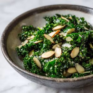 Almond Garlic Kale Salad