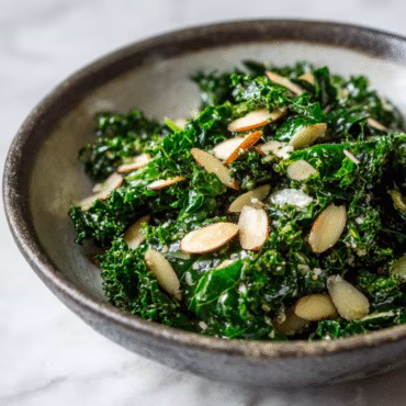 Almond Garlic Kale Salad