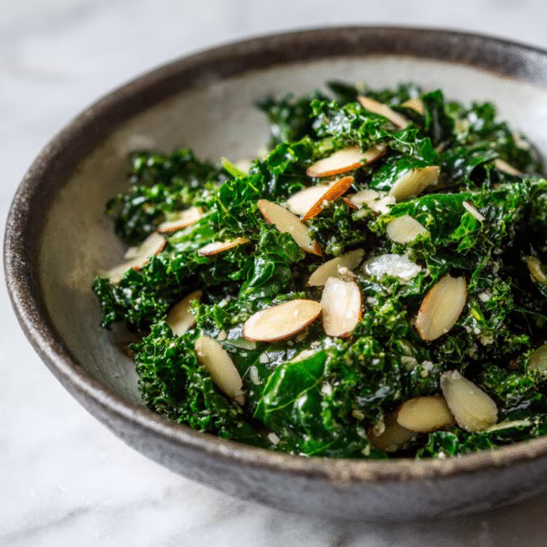 Almond Garlic Kale Salad