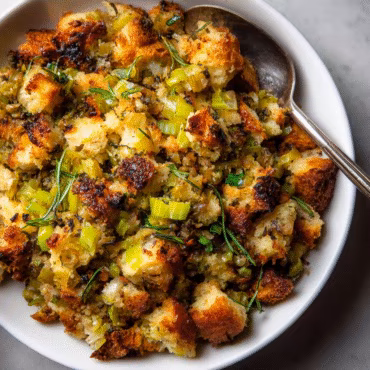 Buttered Stuffing With Celery and Leeks