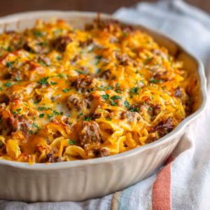 Beef and Cheddar Casserole