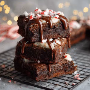Peppermint Hot Chocolate Brownies