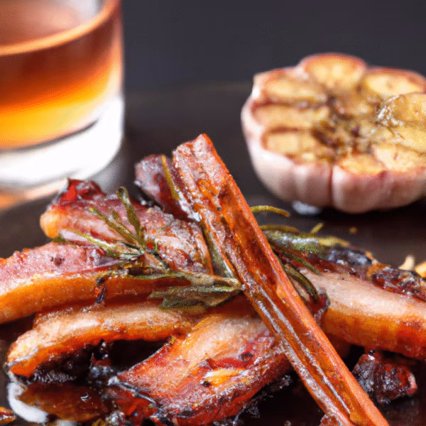 Spiced Red Wine Reduction with Bacon