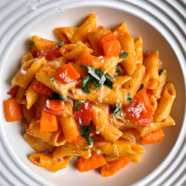 Cheesy Tomato Pasta with Carrots