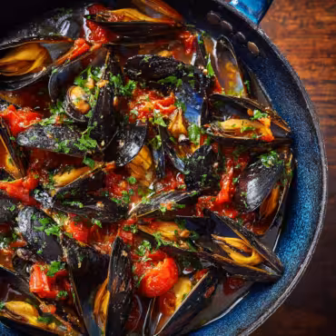 Mussels With Tomatoes and Garlic