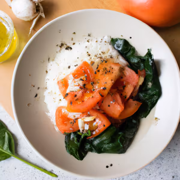 Tomato Spinach Rice Bowl