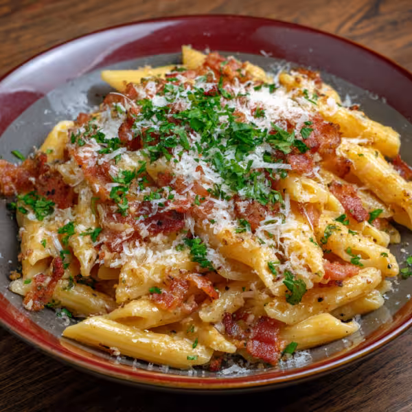 Bacon and Parmesan Penne