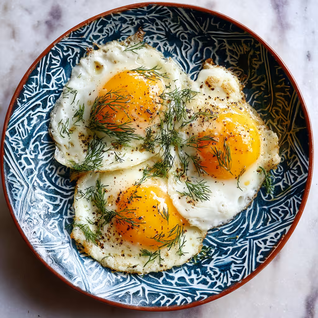 Fried Eggs With Dill