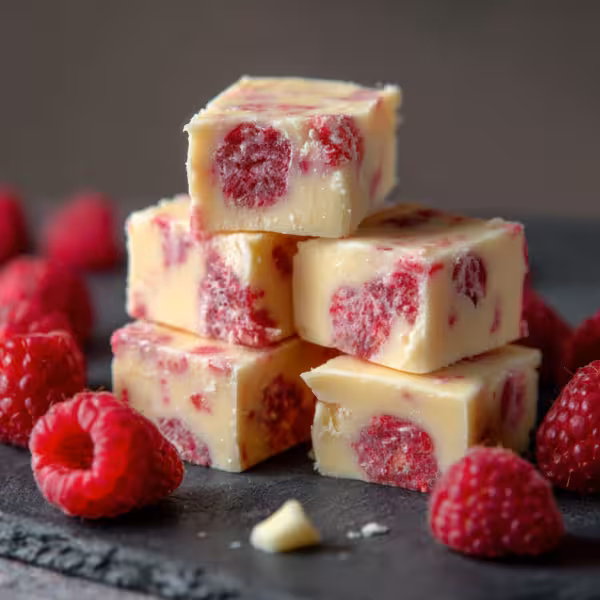 White Chocolate Raspberry Fudge