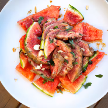 Spiced Filet Mignon with Watermelon Salsa