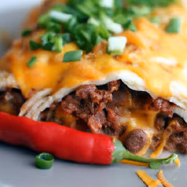 Chili Beef Burrito Bake