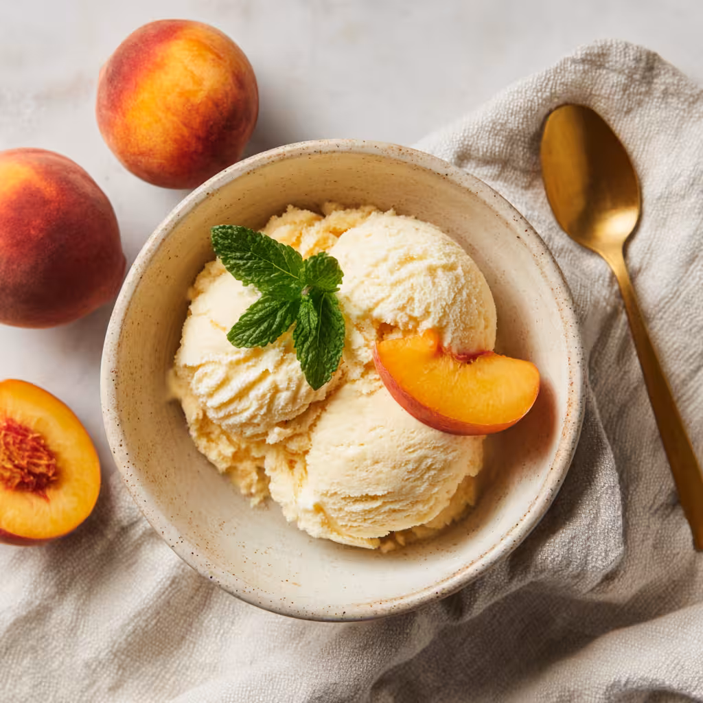 Homemade Peach Ice Cream