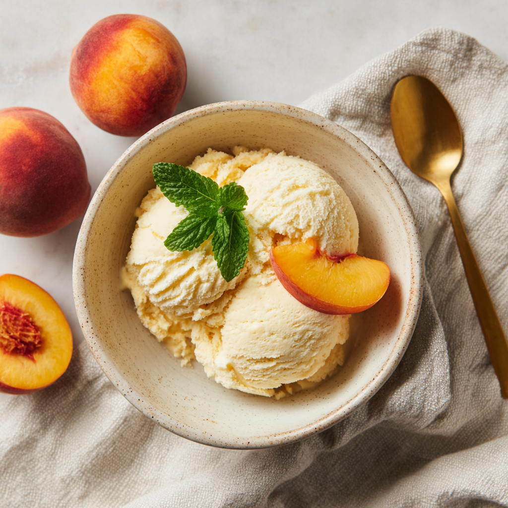 Homemade Peach Ice Cream