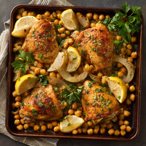 Sheet Pan Chicken and Chickpeas