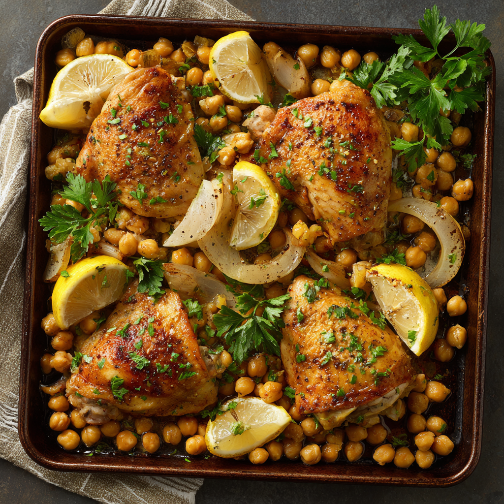 Sheet Pan Chicken and Chickpeas