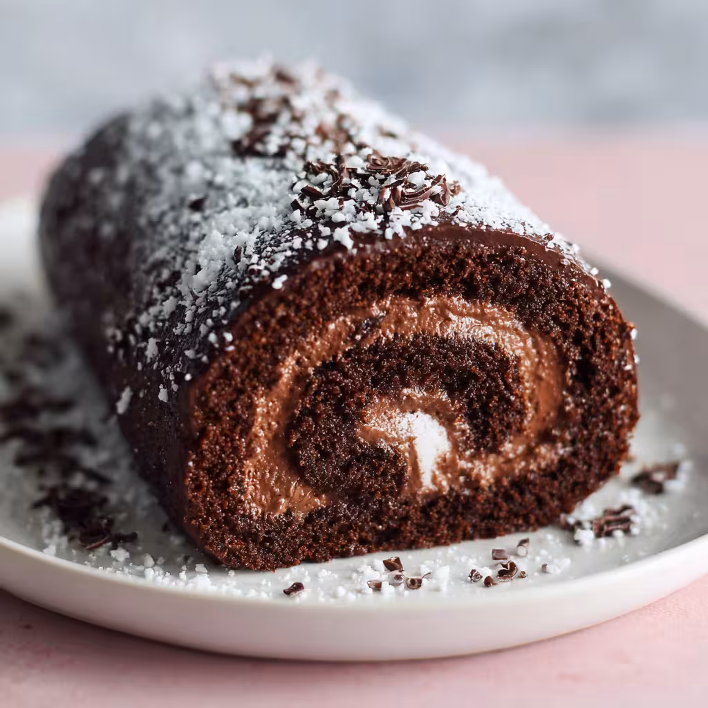 Triple Chocolate Roll Cake