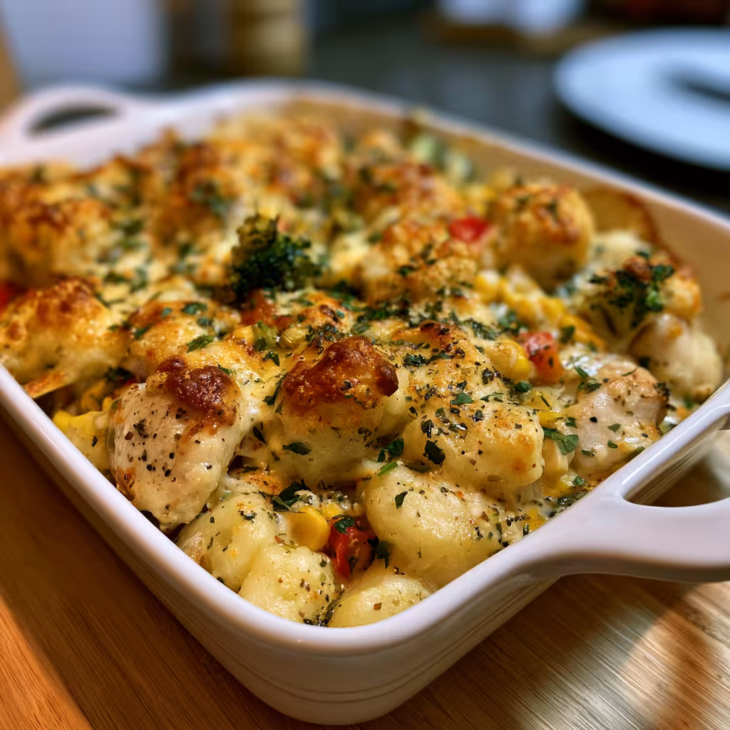 Cheesy Chicken Gnocchi Bake