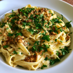 Fettuccine with Walnuts and Parsley
