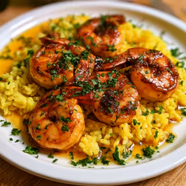 Garlic Shrimp With Yellow Rice