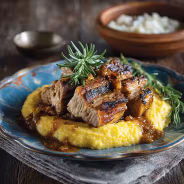 Pork with Rosemary Polenta