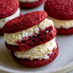 Red Velvet Cookie Ice Cream Sandwiches