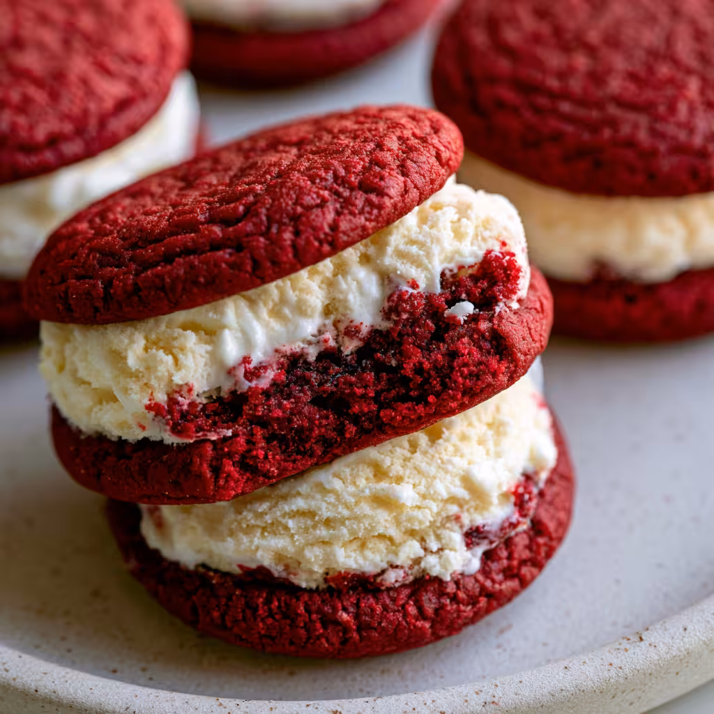 Red Velvet Cookie Ice Cream Sandwiches