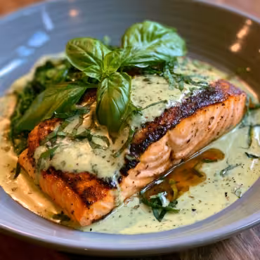 Salmon with Basil Sauce