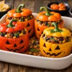 Vegan Halloween Stuffed Bell Peppers